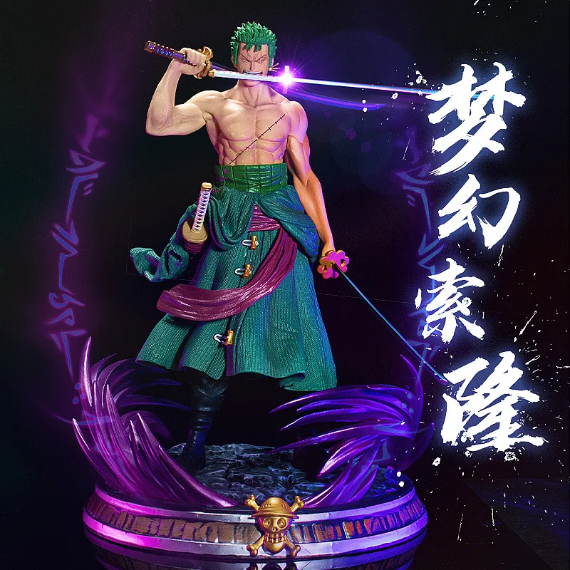 

Статуэтка Roronoa Zoro из One Piece, сменные головы, три меча, аниме-фигурка для взрослых коллекционеров