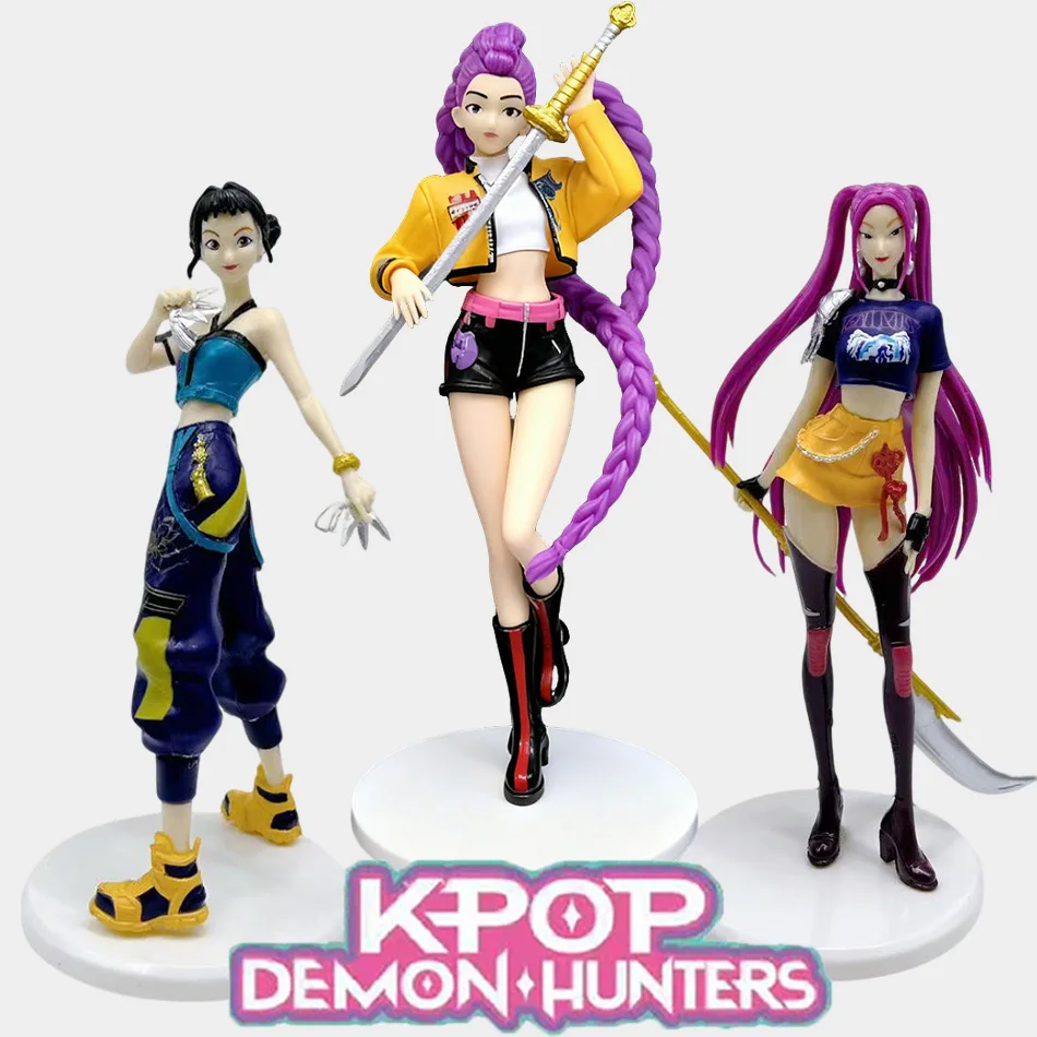 ホットなK-POPデモンハンターズアニメアクションフィギュア、キュートなPVC製ルミ・ミラ・ゾイアクションフィギュア玩具、美しいプリンセスガールプラスチック玩具