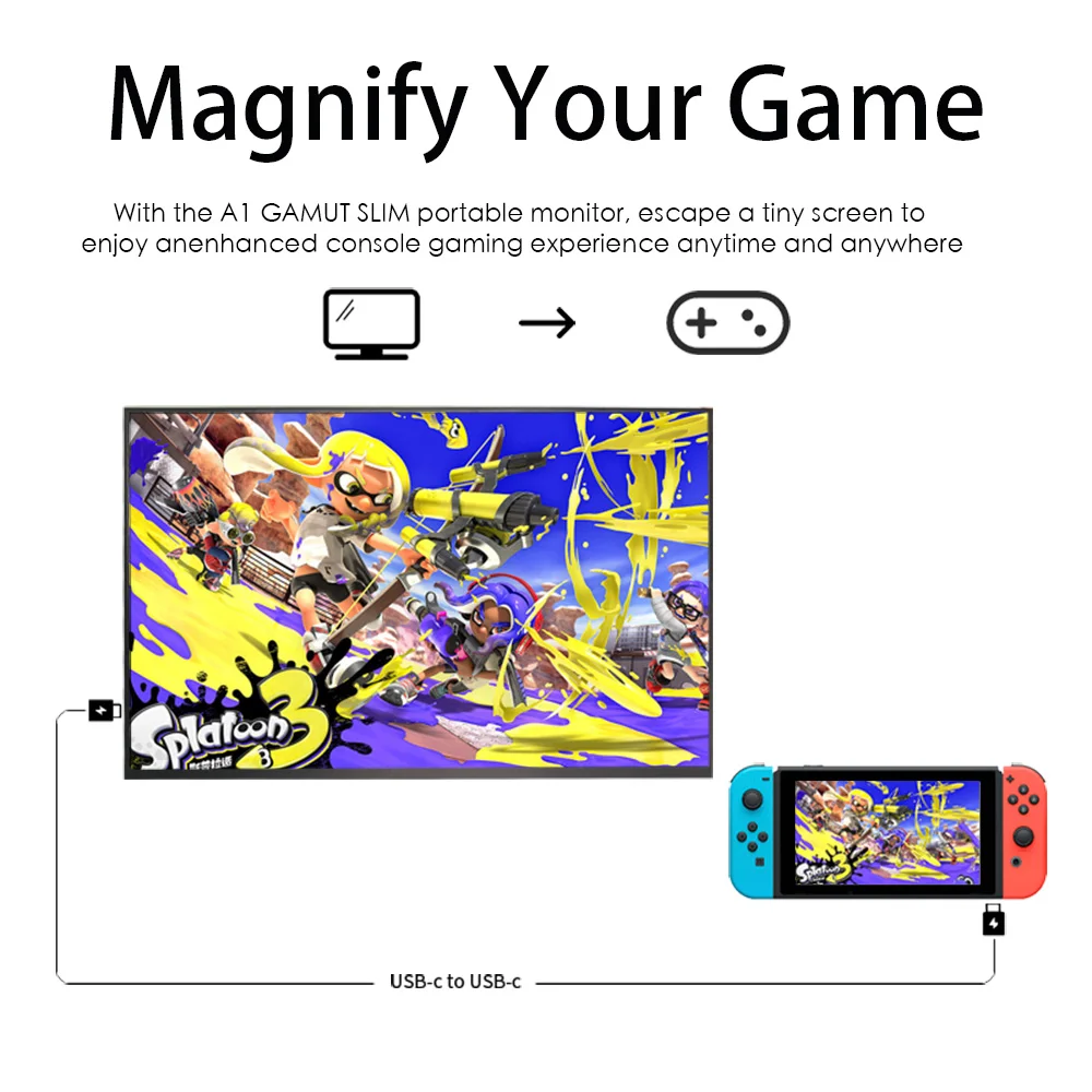 LESOWN 120Hz USB C Extra Brede Gaming Monitor 16 inch 1920x1200 ADVERTENTIES Touchscreen Extender Display voor PS4/5 Xbox Switch Laptop