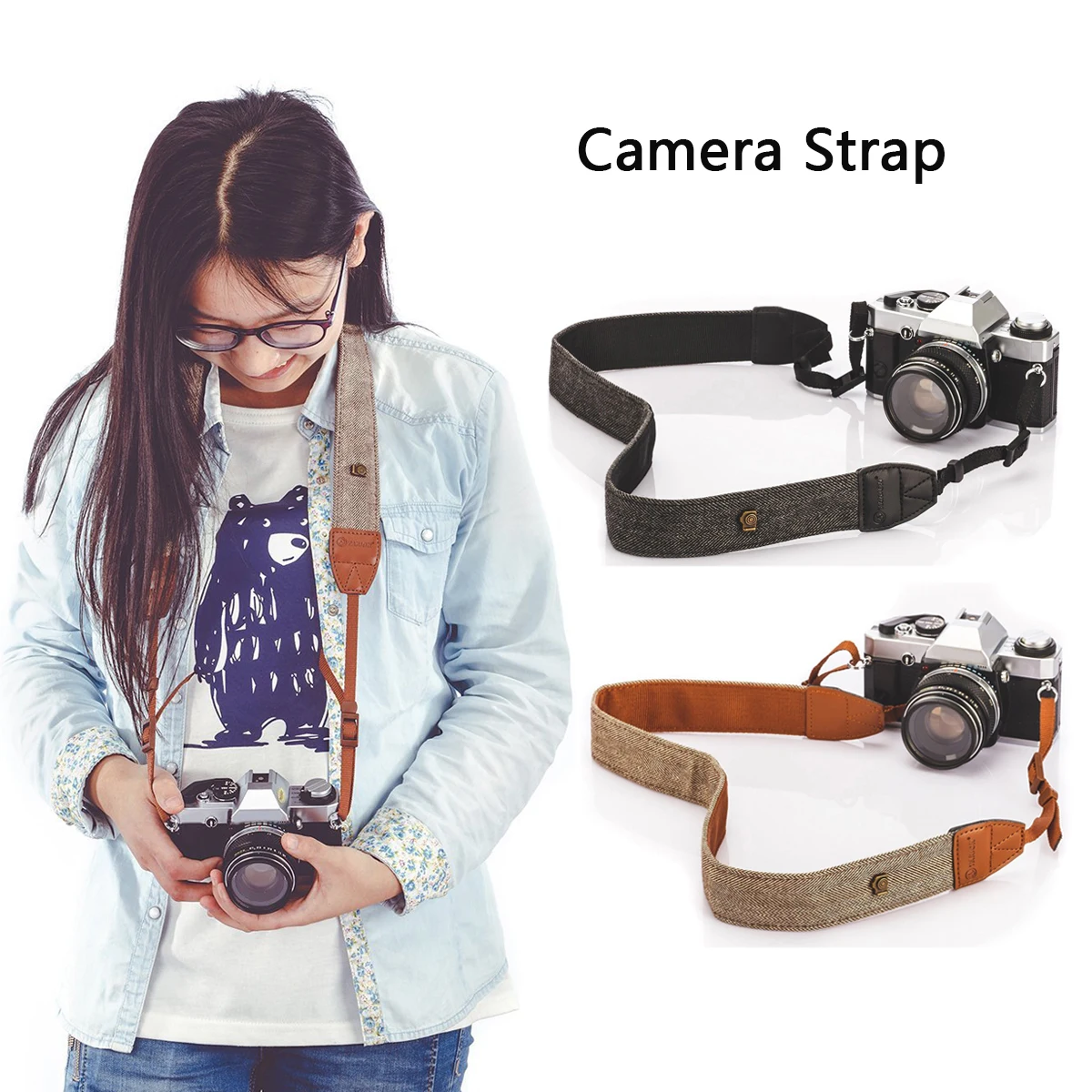 1pcs Camera Strap Belt Adjustable Vintage Camera Strap Shoulder Neck Belt For Sony Nikon SLR DSLR Camera Universal Accessories