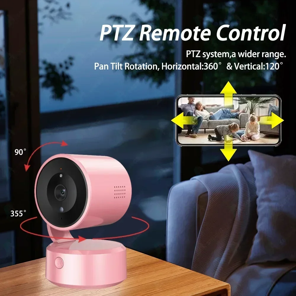Tuya 5MP PTZ WiFi IP Camera Bluetooth connection One-touch Call Indoor Pink White Baby Monitor Wireless Security Protection Cam