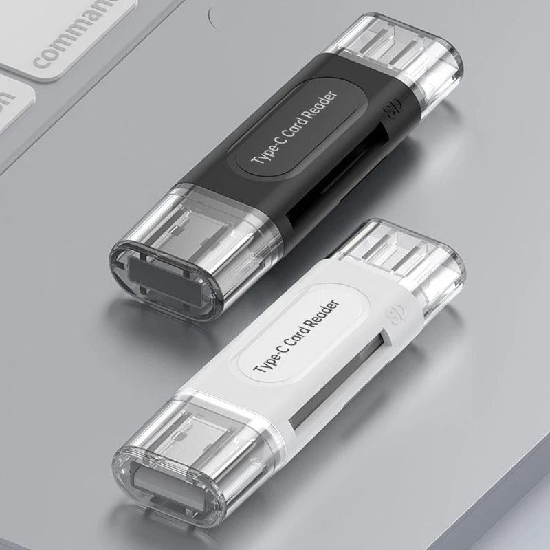 Pembaca Kartu Seluler Multifungsi Empat Dalam Satu USB 2.0 Pembaca Kartu Mini SD TF Penyimpanan Eksternal Hitam untuk Memory Stick