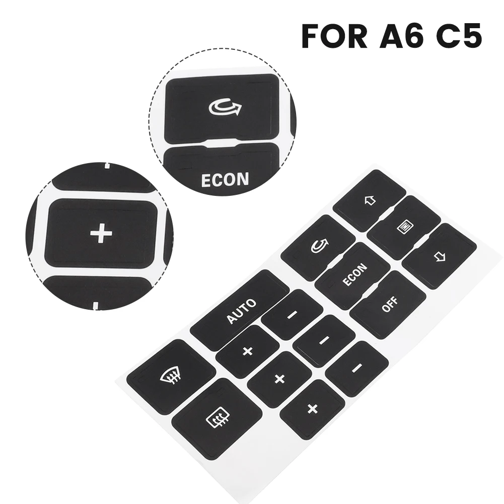 Replacement Decal Stickers for A6 C5 AC Dash Button Repair Kit Prevents Sunlight and Abscission Enhanced Visibility