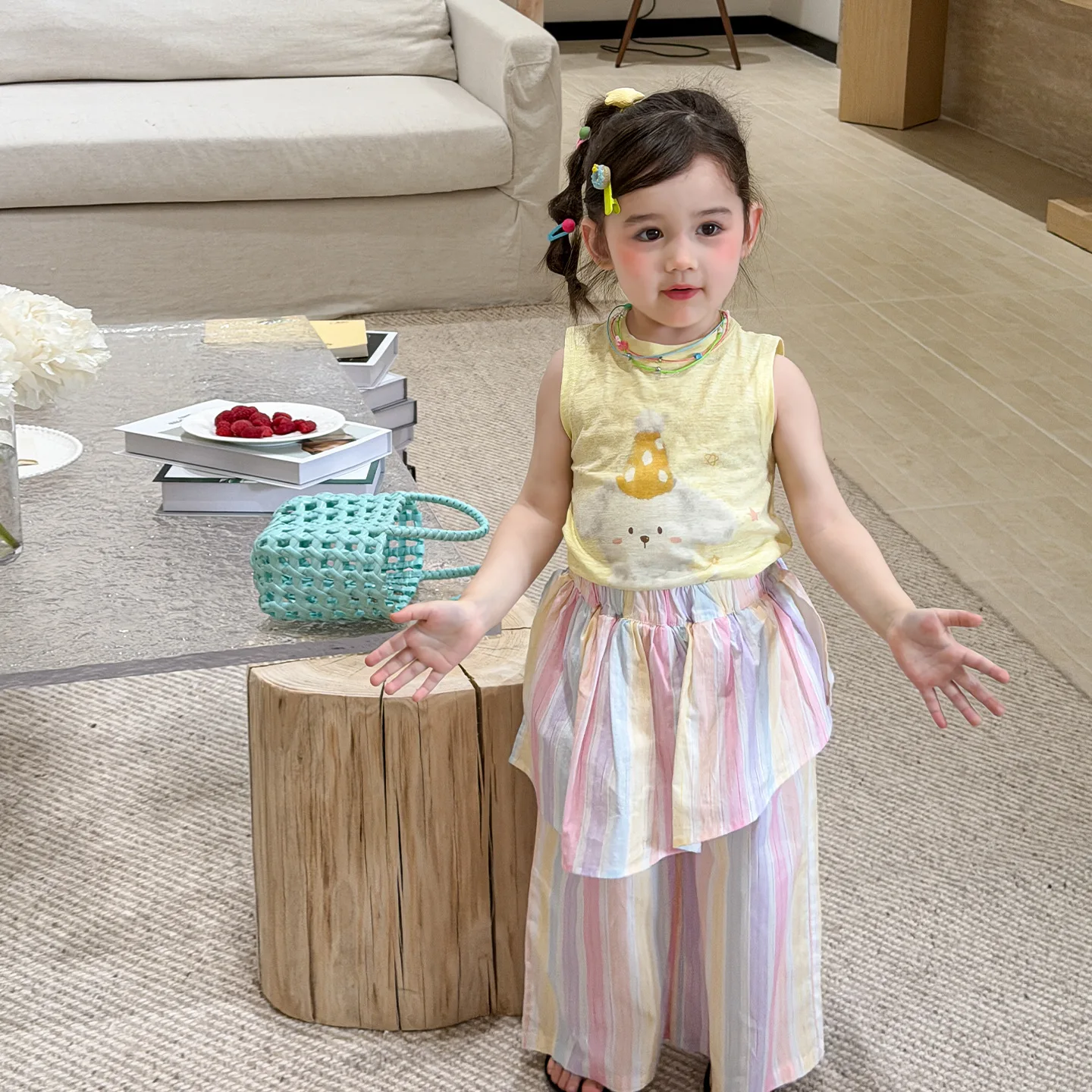New Girls Mosquito-Repellent Pants Summer Thin 2026 Casual Versatile Childrens Pants Wide-Leg Baby Long Pants