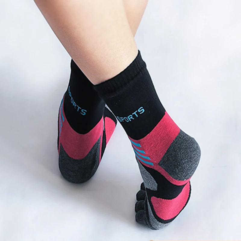 5 Pairs Women Lady Girls Korean Style Sport Toe Socks Colorful Cotton Love Heart Print Breathable 5 Finger Socks 4 Seasons