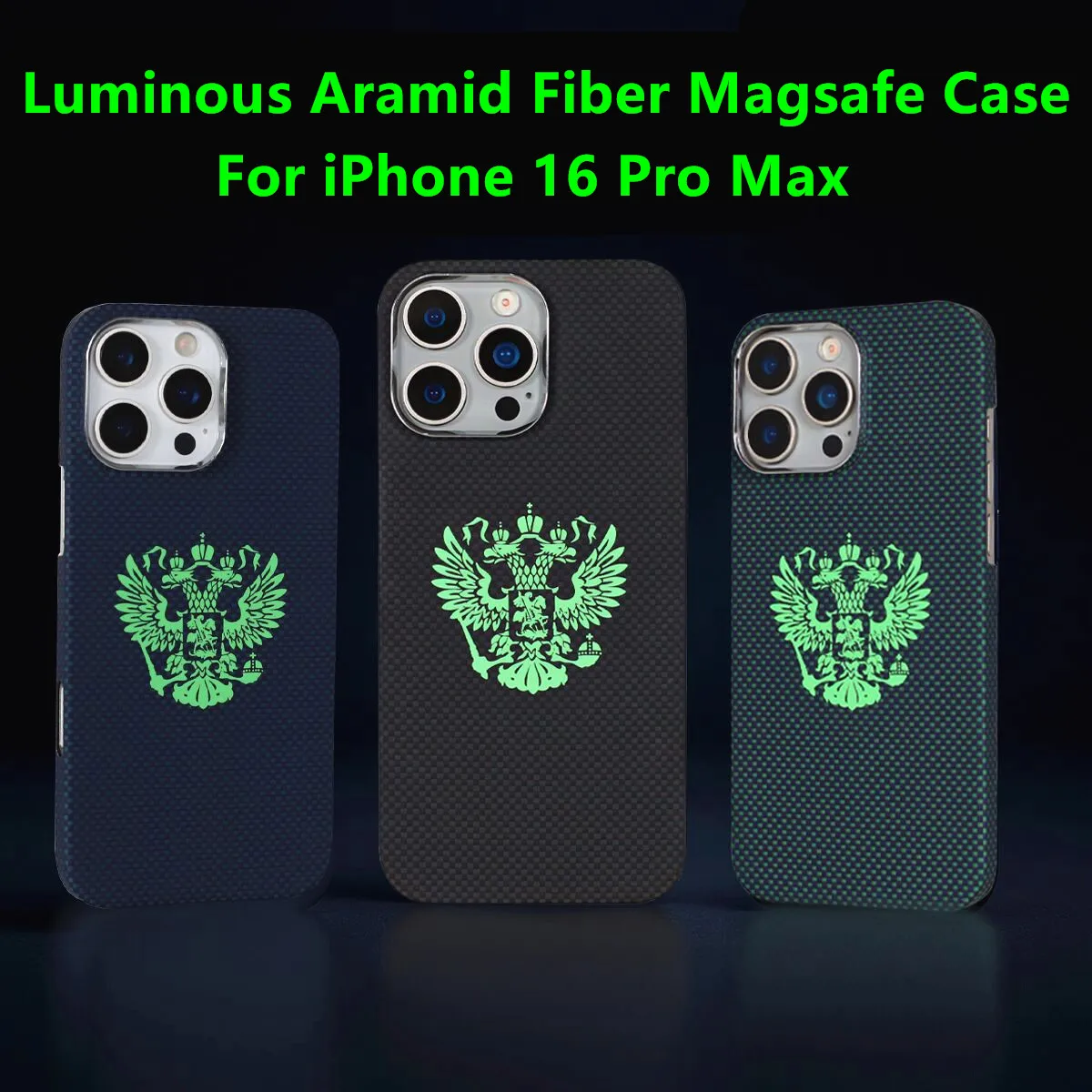 

Asdipsa Genuine Aramid Carbon Fiber Magsafe Case For iPhone 17 16 Pro Max 15Pro Braided Luminous Eagle Thin Hard Armor Cover