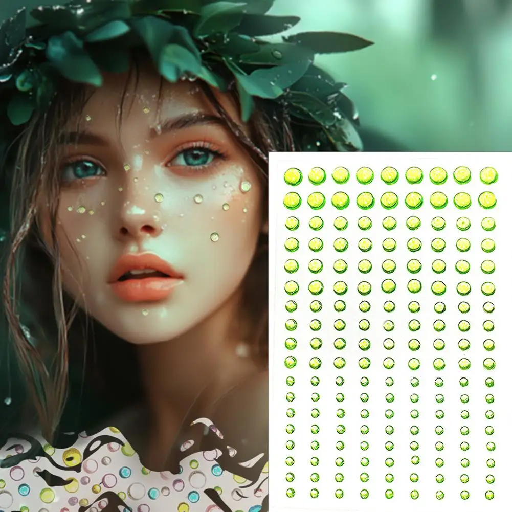 Grupo de meninas gota de água maquiagem adesivos espumante transparente gota de água cristal diamante beleza maquiagem produtos