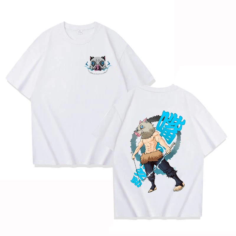 New Anime Hashibira Inosuke Print T Shirt Fashion Women Men Summer Casual Short Sleeve Tee Y2k Loose T Shirts