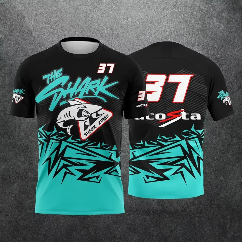 2026 New Racing No.37 Rider Pedro Acosta Fan 3D Printed Pattern T-Shirt the shark Men Women Summer Casual Short Sleeve Tops