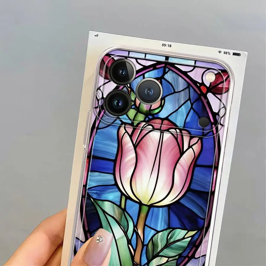 Colorful Window Flowers Case for iPhone 17 Pro Max 11 17e 13 Pro XR Air 14 Plus 12 Mini 16 XS Max 15 Soft Phone Cover