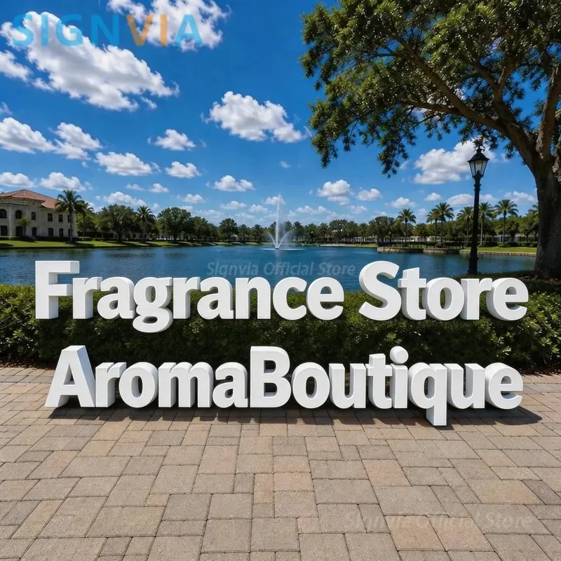 Fragrance Store Custom Neon LED Signage, Personal Design Business Letters with Lights Metal Acrylic Advertising Signboard