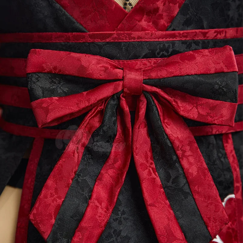 Anime Akatsuki Cosplay Costume Women Sexy Japanese Traditional Kimono Short Dress Belt Sock Set Halloween Carnival Party Clothes view 4