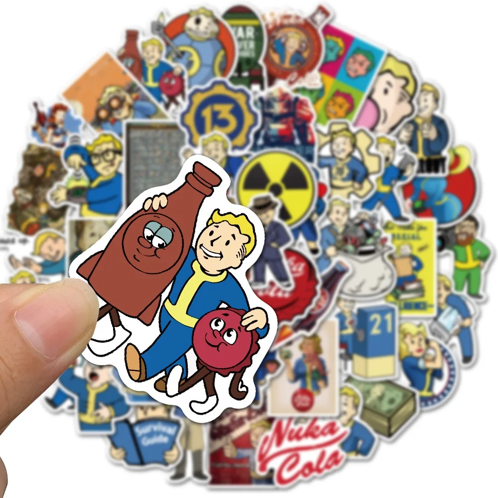 50PCS Role Playing Game Radiation Vault Cool Decorative Skateboard Car Toolbox Computer Sticker