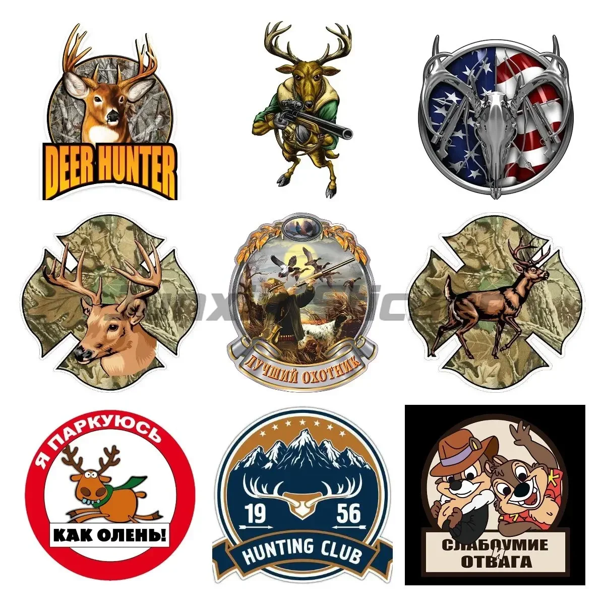 

New Design Animal Deer Hunter Car Stickers Waterproof Self-Adhesive Car Sticker Cover Scratch Decal Auto Decoration