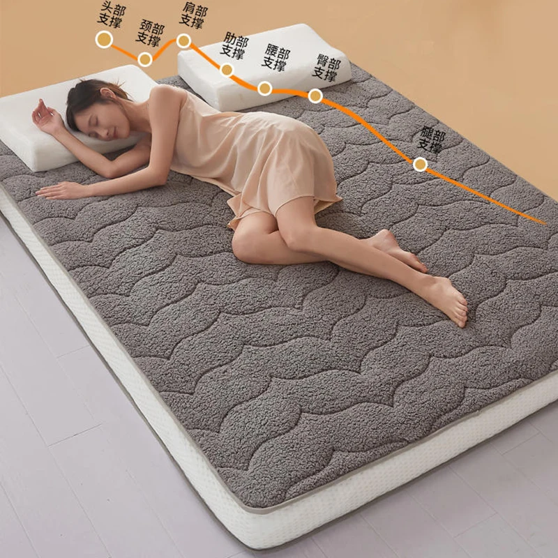 Kasur kasmir domba, kasur rumah tangga dengan bantalan lembut, menebal di musim dingin, pelestarian panas, alas tidur asrama siswa