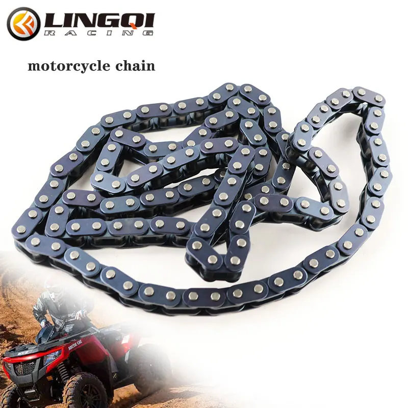 LINGQI RACING 70/76/82/84/100/102/108/110/116/118L Links T8F Chain For Dirt Pit Bike ATV Quad Kart Motorcycle Accessories Parts