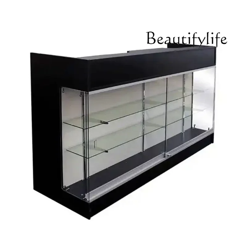 Uu New Custom. Wooden Glass Cashier Counter Table Display Checkout Desk Retail Shop Hot Sale Display Checkout Stand Cashier Coun