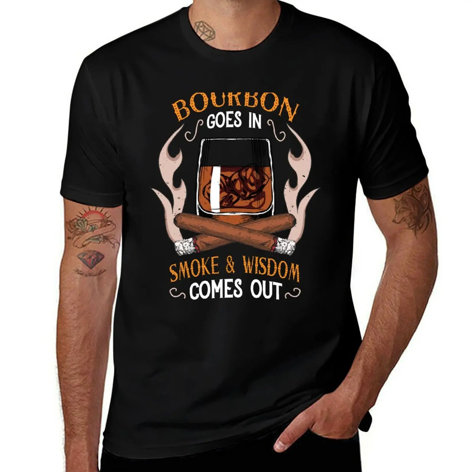 Bourbon And Cigars Quote Vintage Art T-Shirt essential t shirt anime clothes black t shirts for men