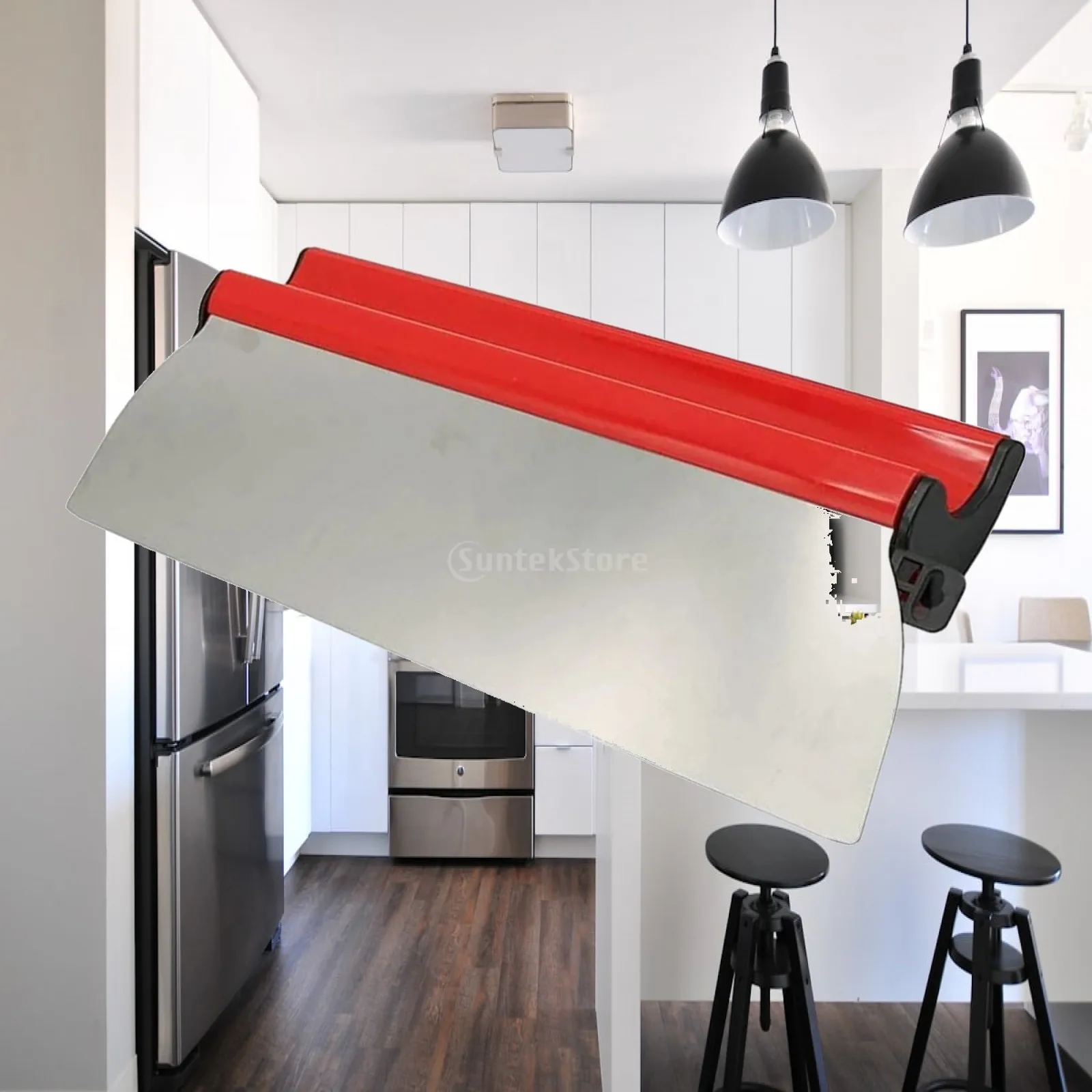 Stainless Steel Wall Putty Knife Spackling Scraper Rubber Handle Smoother for Home Improvement Painting