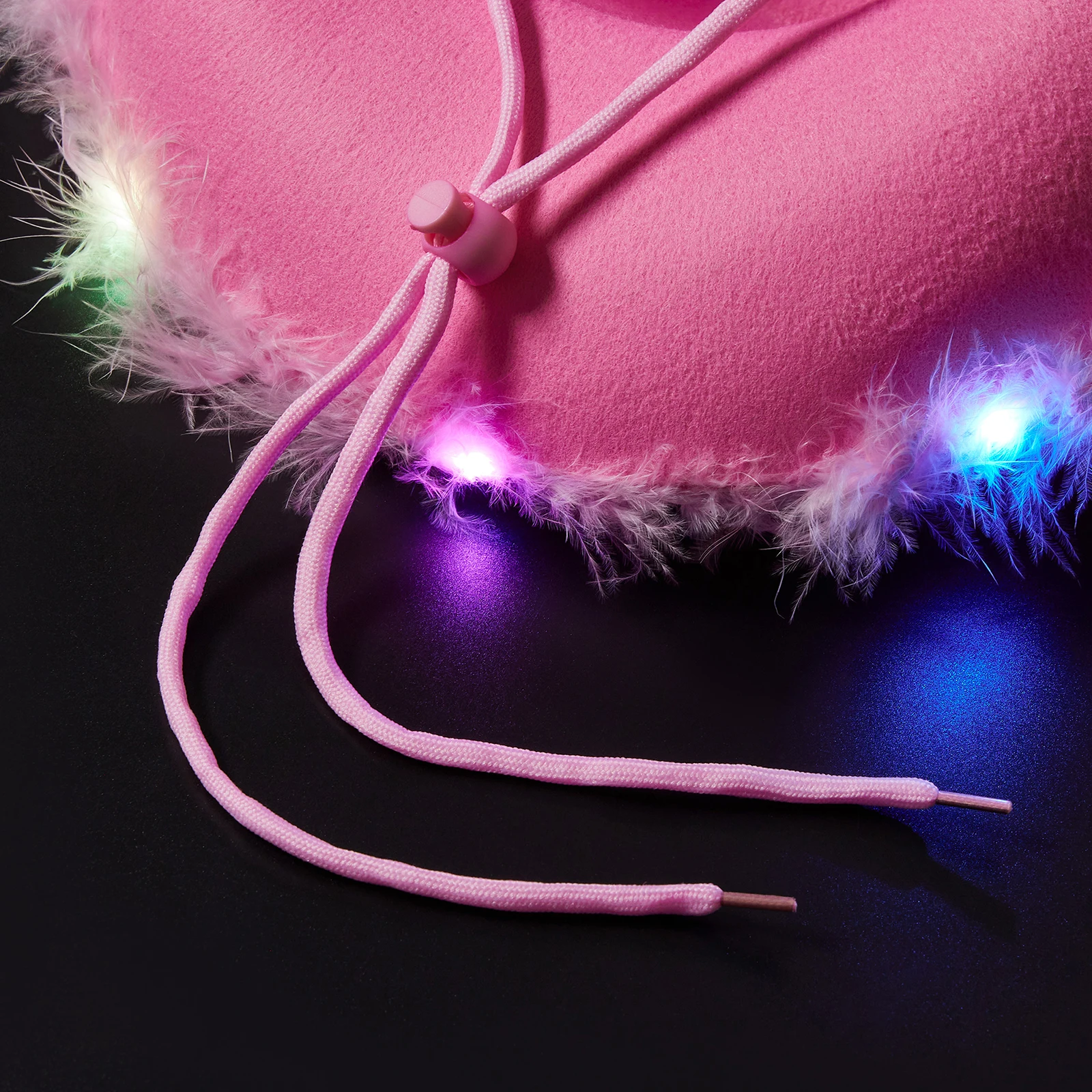 Combhasaki Feather Trim Cowboy Hats with Colorful LED Light Fun Club Party Disco Pink Cowgirl Hat for Women Men