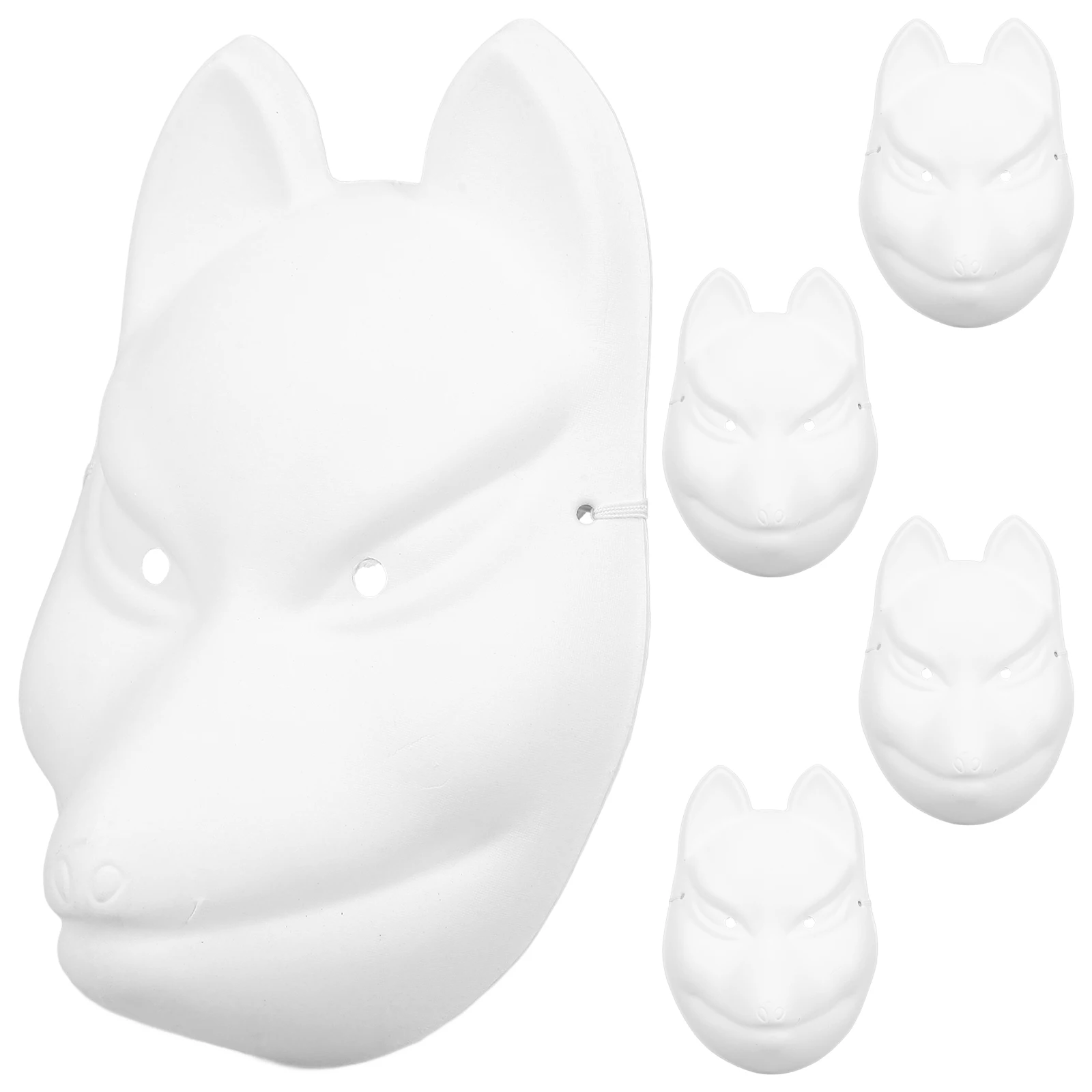 5 Pcs 펄프 마스크 도색되지 않은 DIY Masquerade 대량 할로윈 파티 빈 공예 빈 폭스 공예 용품 액세서리