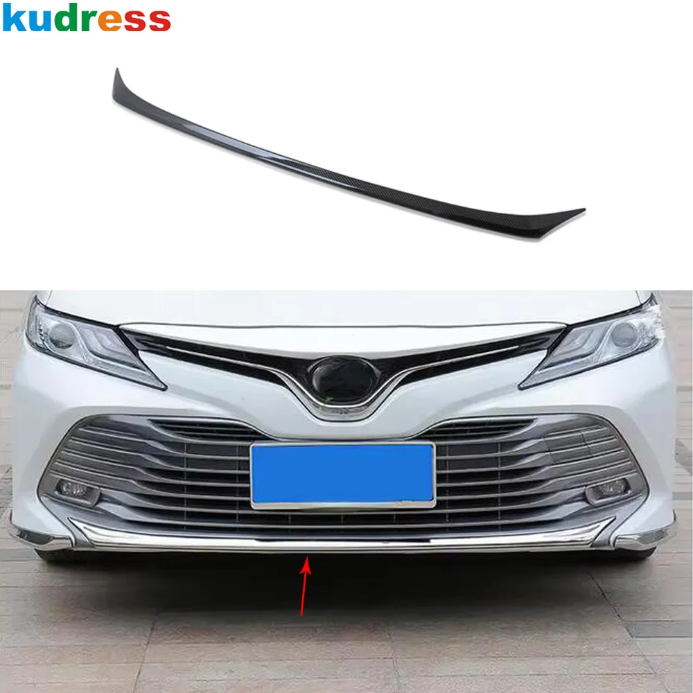 

For Toyota Camry LE XLE Hybrid 2017 2018 2019 2020 Chrome Front Bottom Bumper Cover Trim Racing Grill Lid Strip Car Accessories