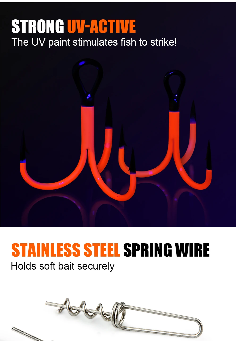 Spinpoler Multi-Depth Flame Stinger Rig UV-Haken mit einstellbarem Sinkergewicht für weichen Köder, Hechtangeln, Köderguss, Trolling, Pesca – Detail 6