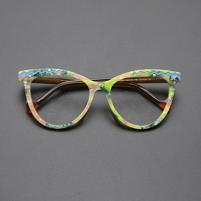 Niche art multi-color cat-eye glasses frame fashion Harajuku style personality small frame round face optical prescription glass