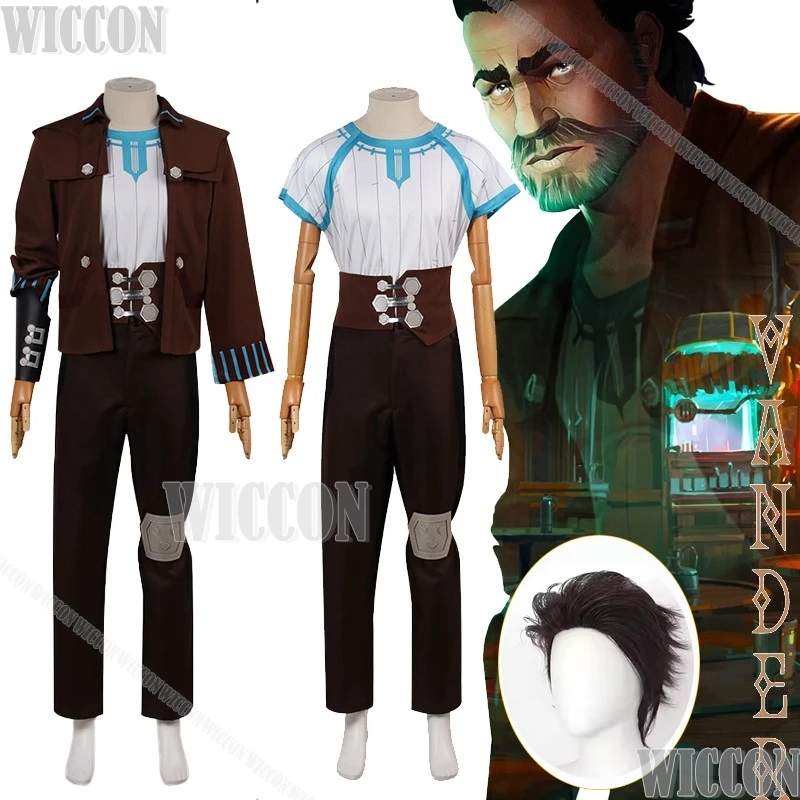 Arcane S2 Tv Lol Vander Cosplay Costume Wig Anime Uniform Outfit Halloween Carnival Wine Suit Men Suit Game Roleplay Customized