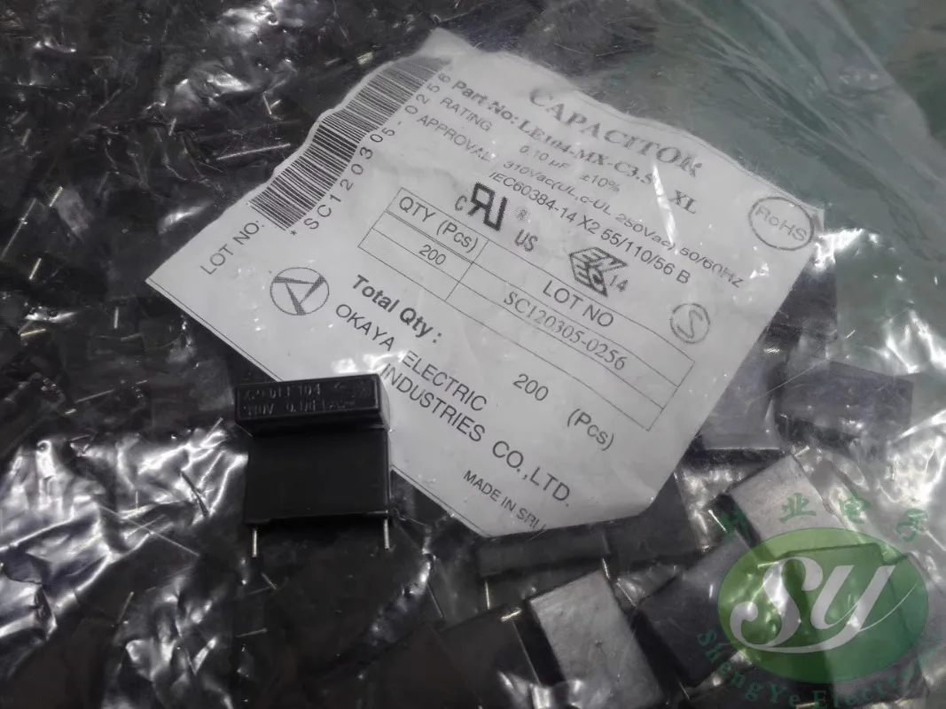 

10PCS OKAYA 0.1uf/310vAC 100nf u1 104 New 15MM film capacitor LE104MX