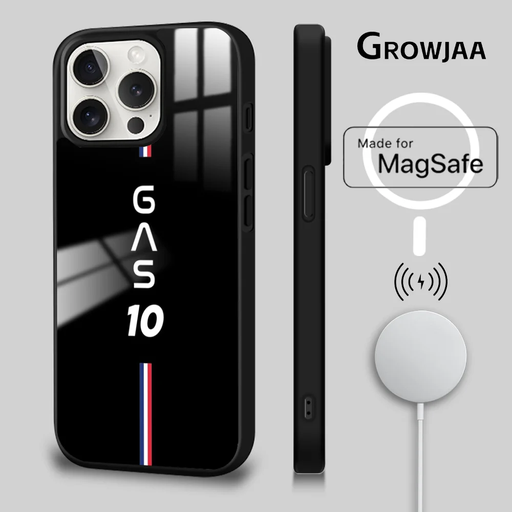 P-Pierre G-Gasly 10 F1 Phone Case For iPhone 16 15 14 13 12 11 Pro Max Plus Mini New Magsafe Mirror Wireless Magnetic Cover