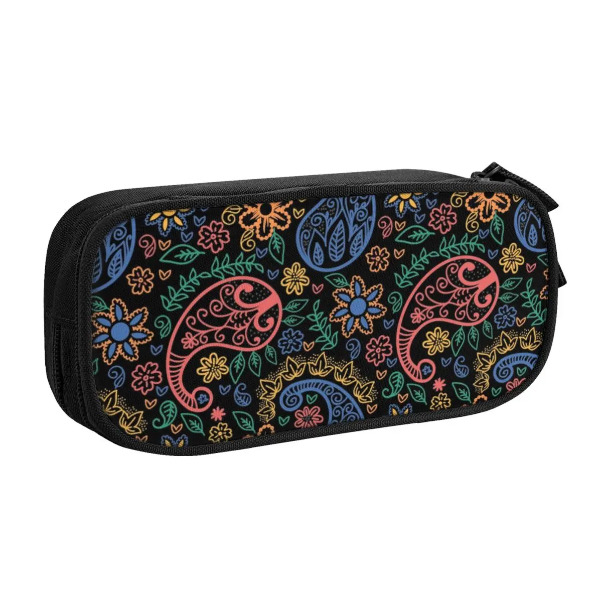 Custom Colored Bandana Paisley Print Pencil Case for Girls Boys Large Capacity Pen Bag Box Stationery