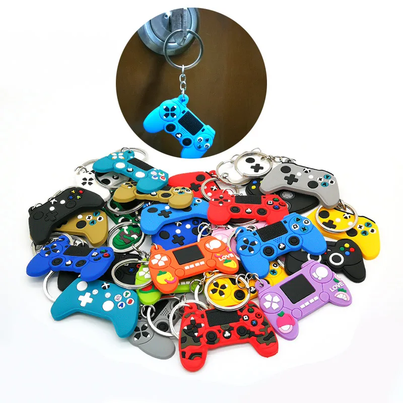 1PCS PVC Game Machine Keychain & Keyring Cute Gamepad Joystick Key Chain PS4 Game Console Jewelry Bag Car Hanging Accessories