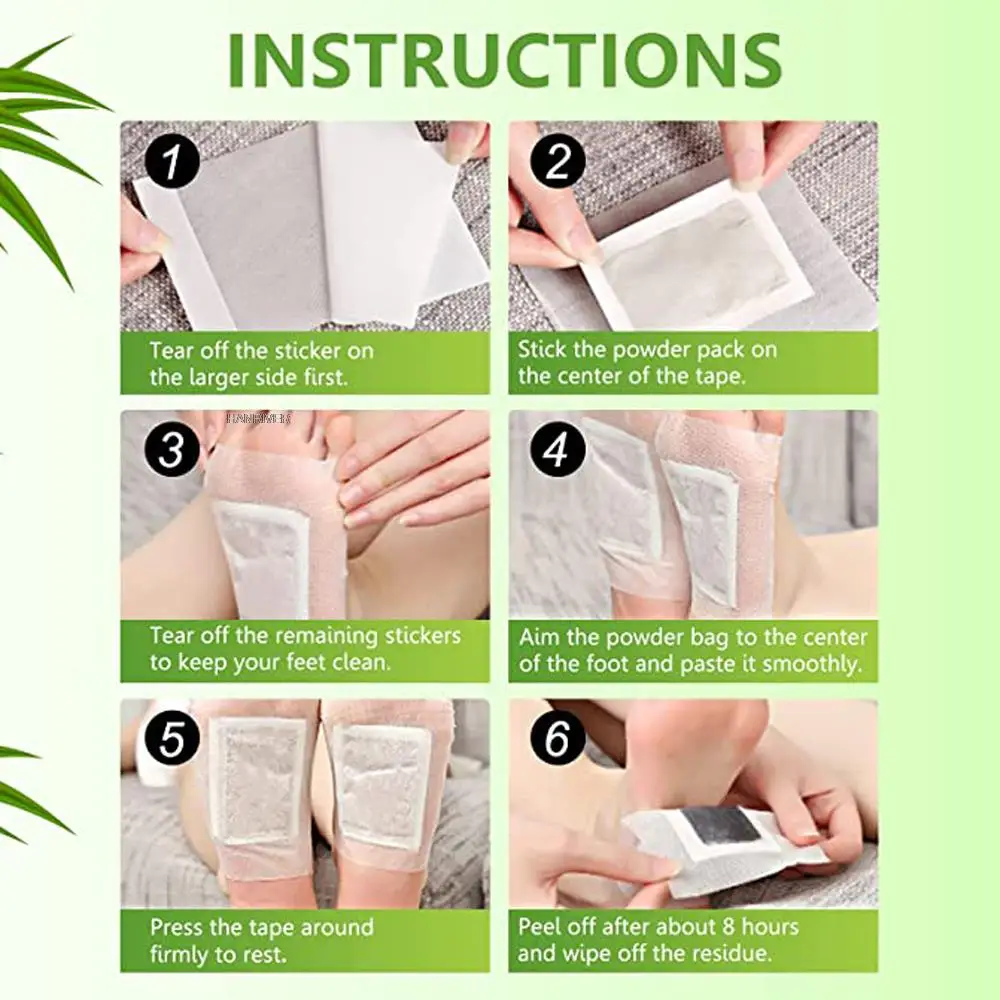 Patchs détox pour les pieds, 10 à 100 pièces, tampons naturels à base de plantes, soulagement du Stress, toxines du corps, détoxification, tampon nettoyant, soins de santé