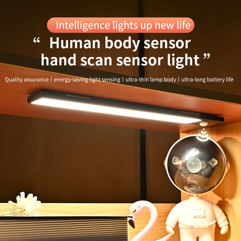 LED light Ultra-thin Intelligent Human Body Induction Three-Color Light Counter Lighting Magnetic Self-adhesive Night Light