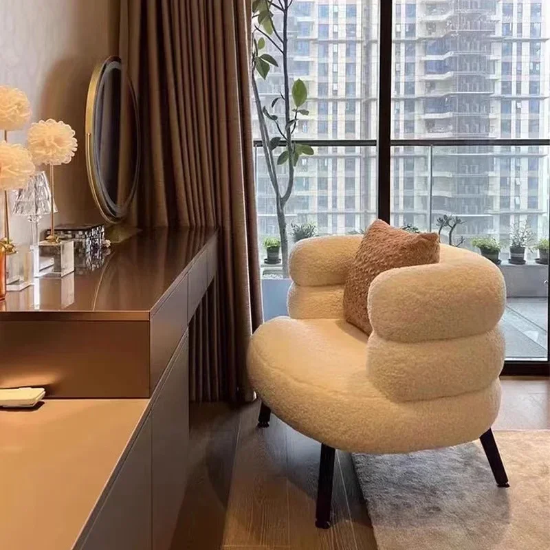 

Дизайнерский обеденный стул в скандинавском стиле, диван-кровать, тканевый диван Тедди, бархатный современный домашний стул для одной спальни