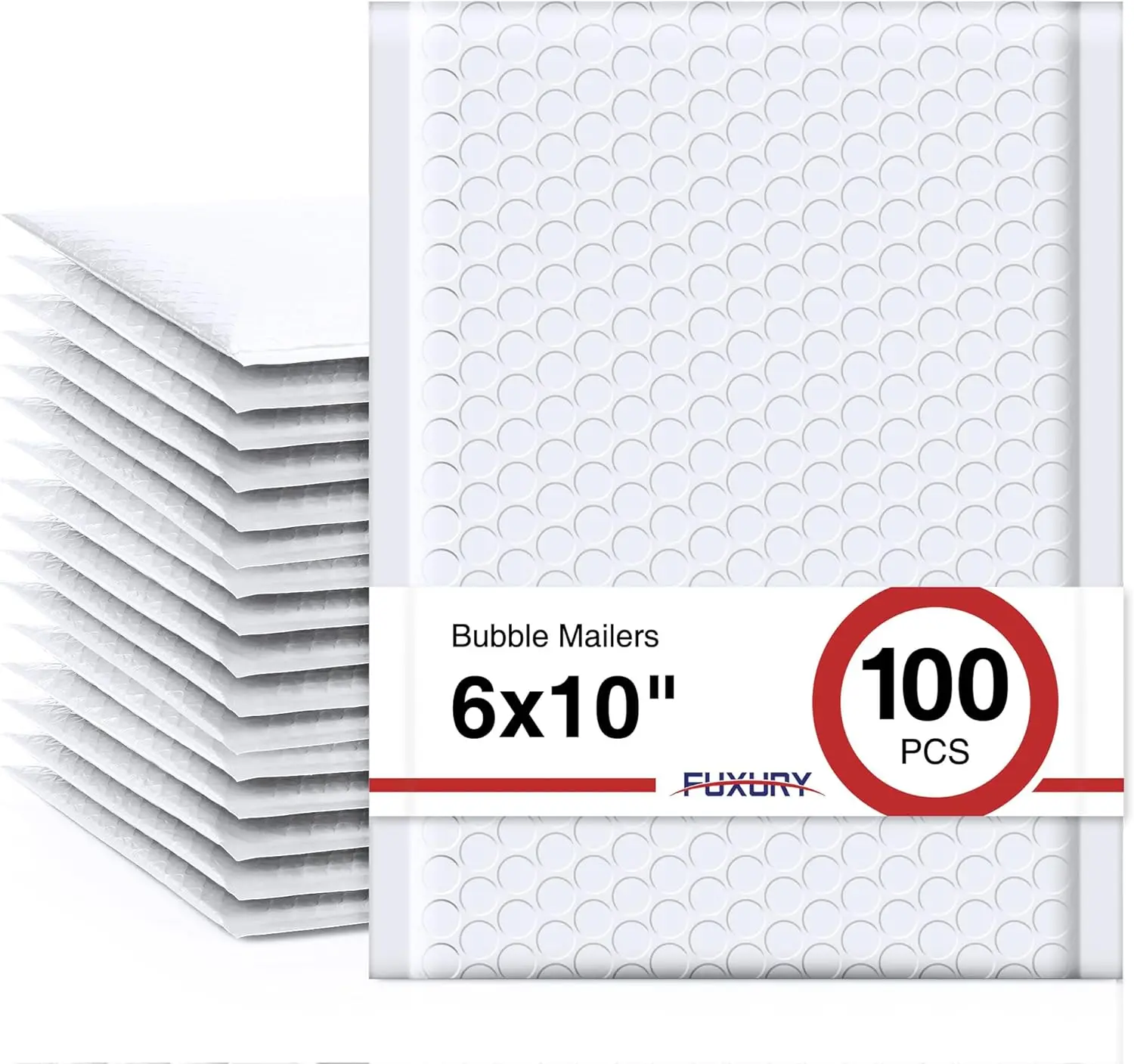 

100 Pack 6x10" White Bubble Mailers Self-Seal Padded Envelopes for Jewelry & Small Items