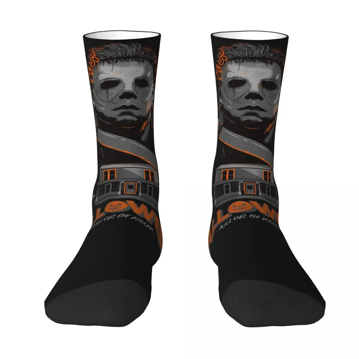 Casual Horror Film Halloween Michael Myers Knife Men Women Socks Windproof Applicable throughout the year Dressing Gifts