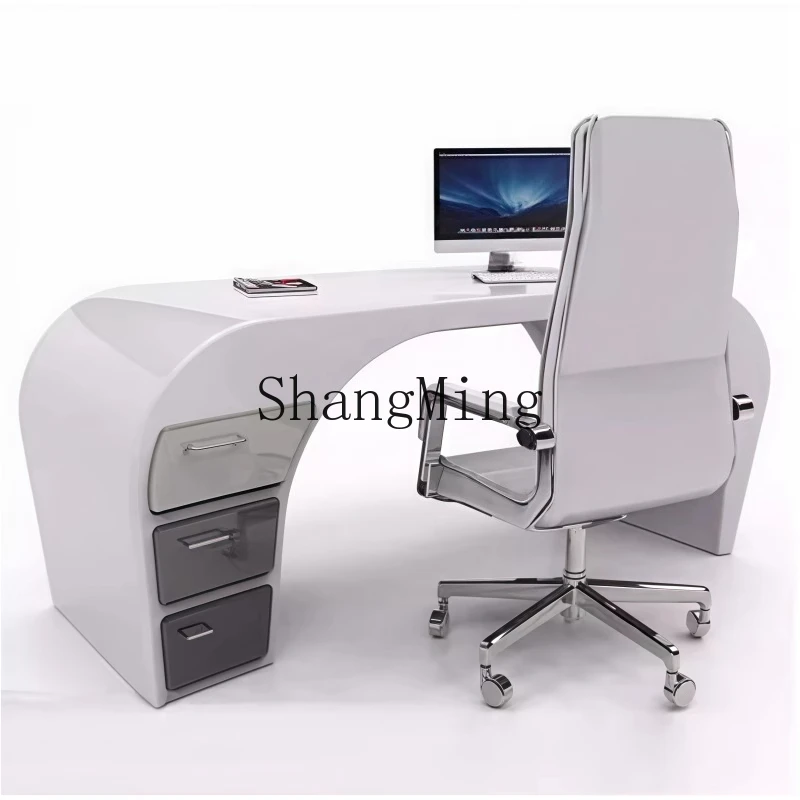 

SM new high-end computer solid wood desk modern simple home desk