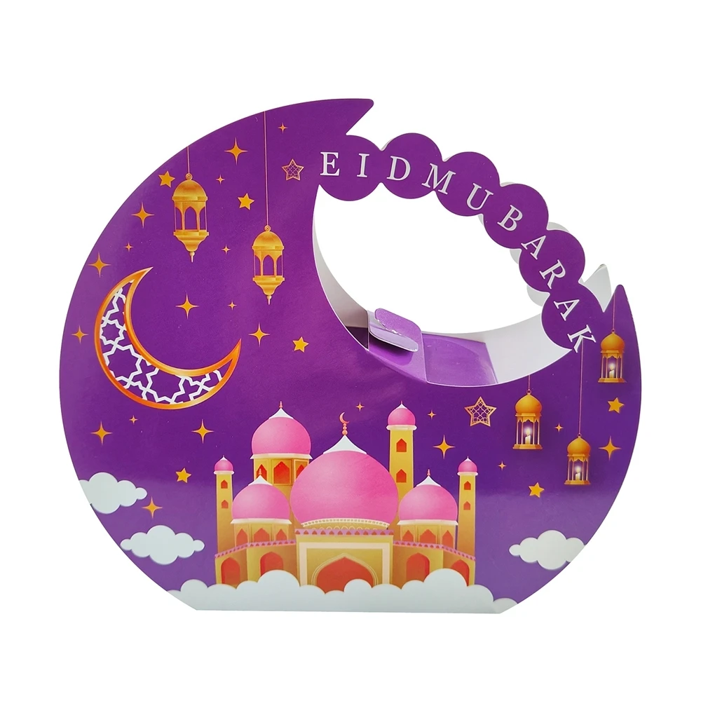 4 Stuks Eid Mubarak Handtas Snoep Koekjesdozen Kleurrijke Doos Voor Ramadan Kareem Moslim Home Party Aanbod Bruiloft Verjaardag Decoratie