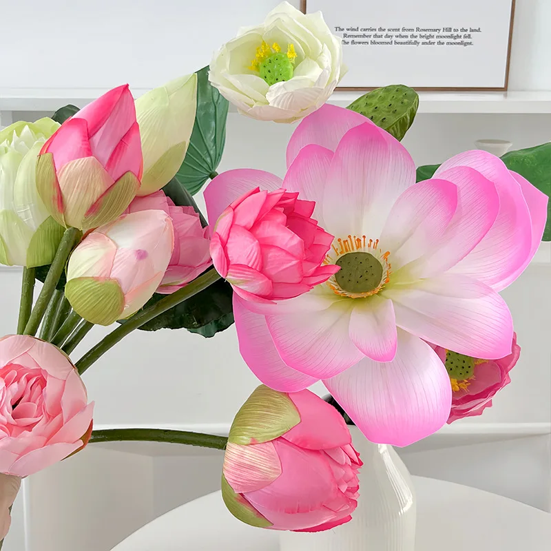 80cm Artificial Lotus Leaf Artificial Flower Ornaments Home Living Room Flower Arrangement Decoration