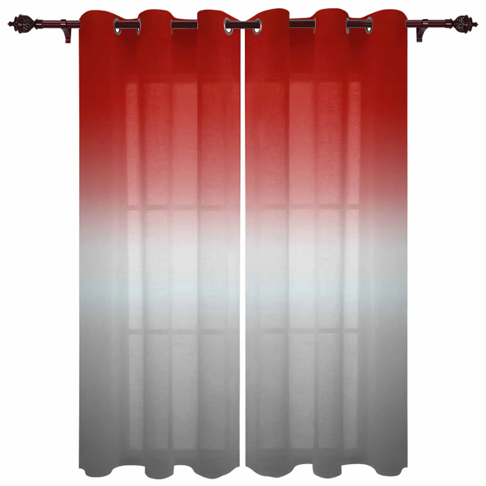 Red Gray Gradient Abstract Curtains for Bedroom Living Room Drapes Kitchen Children's Room Window Curtain Modern Home Decor