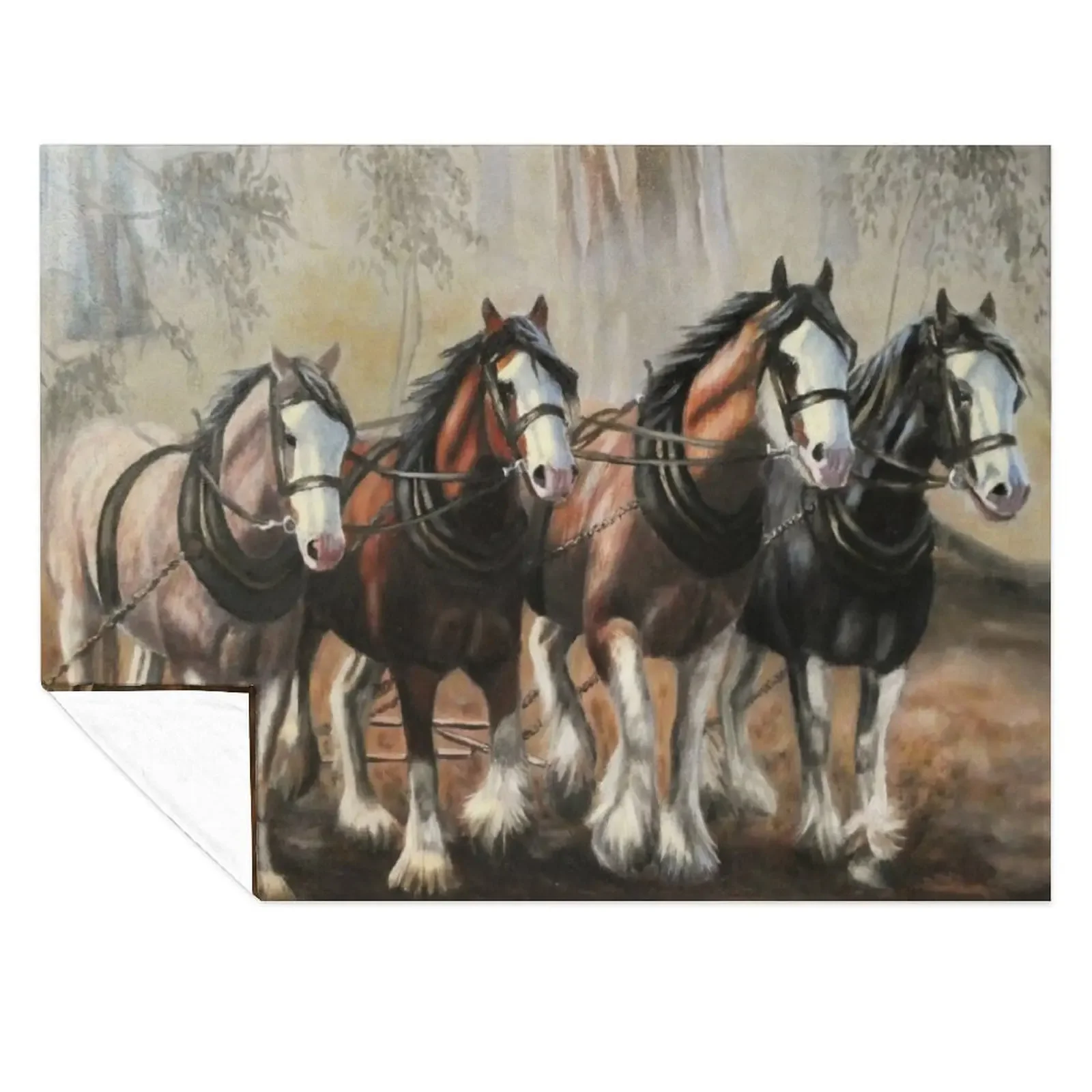 

Clydesdale Horses Throw Blanket Soft Plaid For Baby Summer Beddings Thermals For Travel Blankets