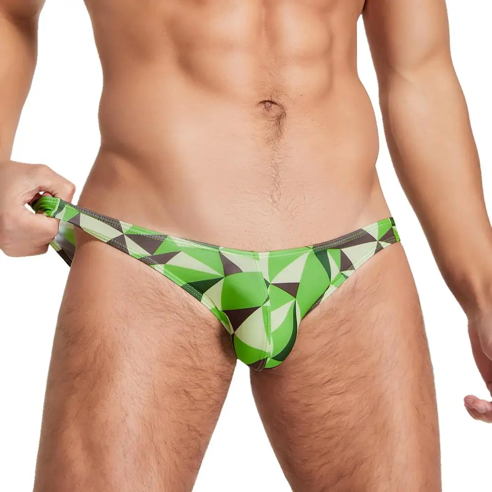 SEOBEAN Men's Underwear Sexy Bikini Briefs Low-rise Male Underpants Printed Pattern Men Briefs