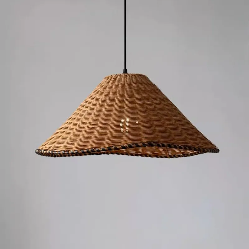 Wabi Sabi Rattan Weaving Pendant Lights Restaurant Bedroom Bedside Living Room Homestay Designer Tea