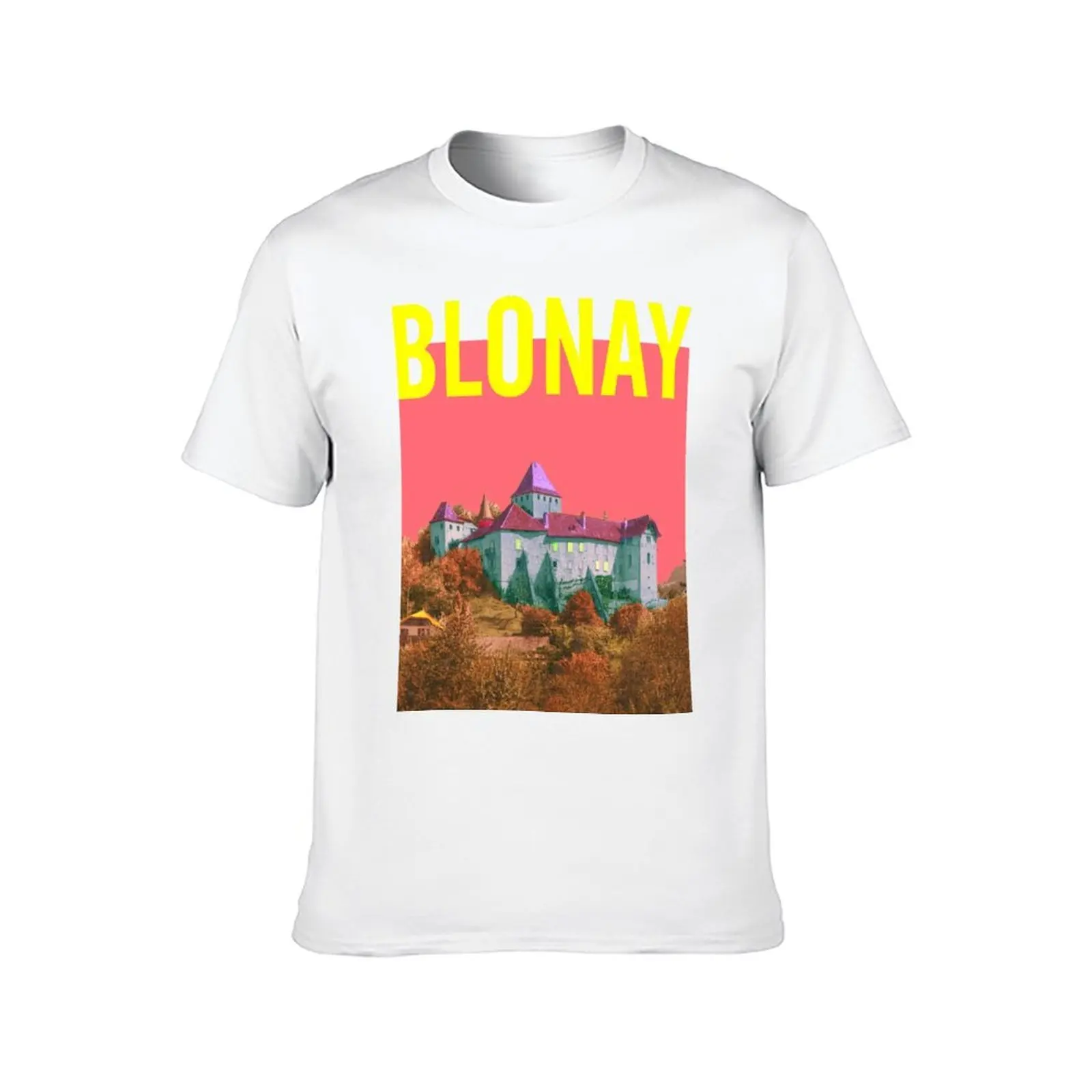 nostalgic view of Chateau de Blonay, historic landmark T-Shirt t shirt for man 100 percent cotton t