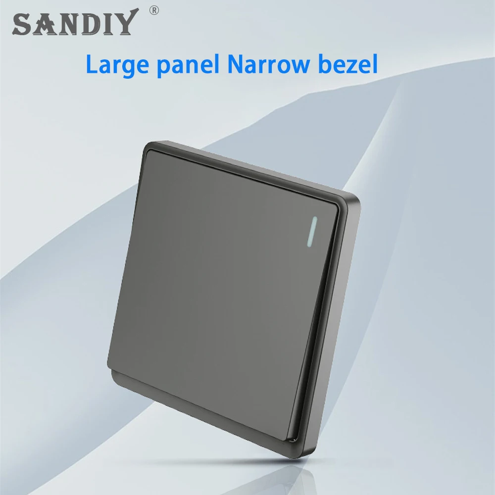 SANDIY Eu Us Standard Switch Controller 1/2/3/4 Gang 1/2 Way Lighting Control Power Lamp 15a 220v Phantom Grey Panel