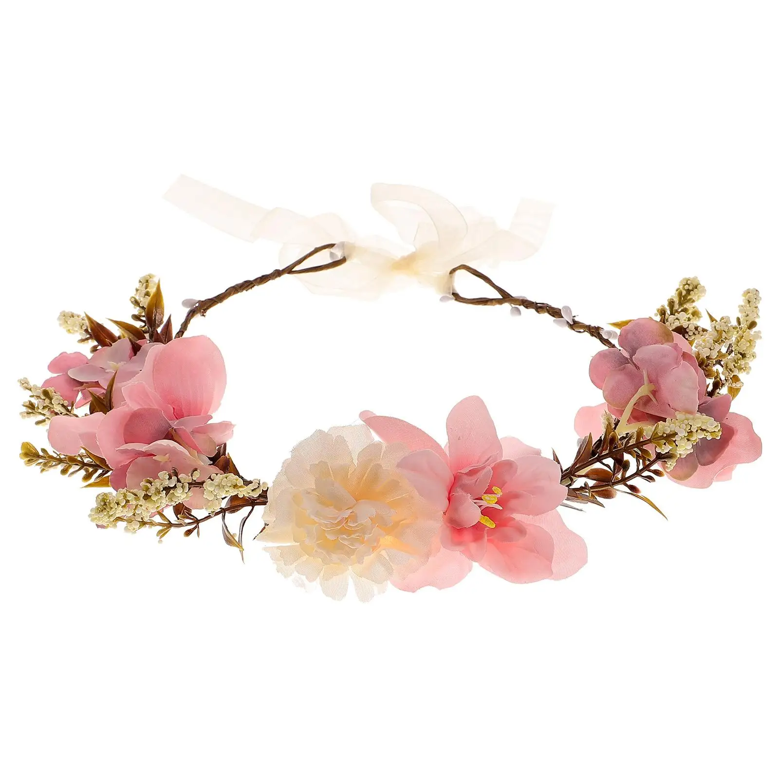 

Floral Headb Flower Hair Wreath Bridal Headdress Purple Wedding Party Floral Headb Photo Shoot Accessories