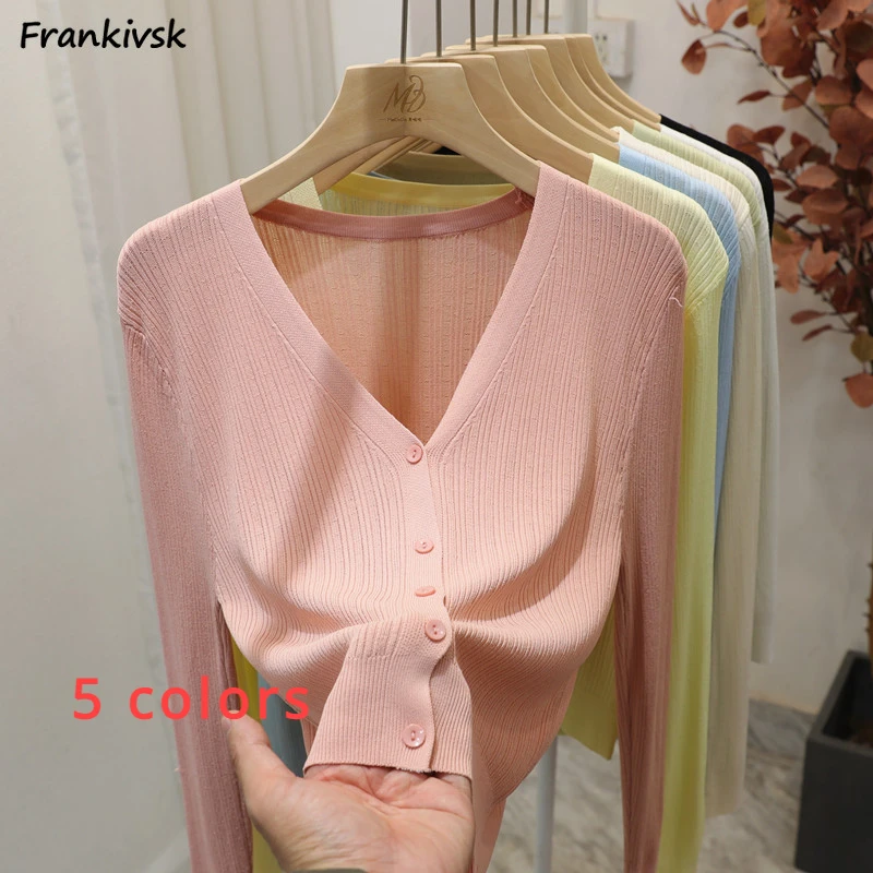 Women Shirt Button Long Sleeve Skin-friendly Slim Spring Sun-proof Solid Colors Sweet Girls All-match Casual Korean Style Retro