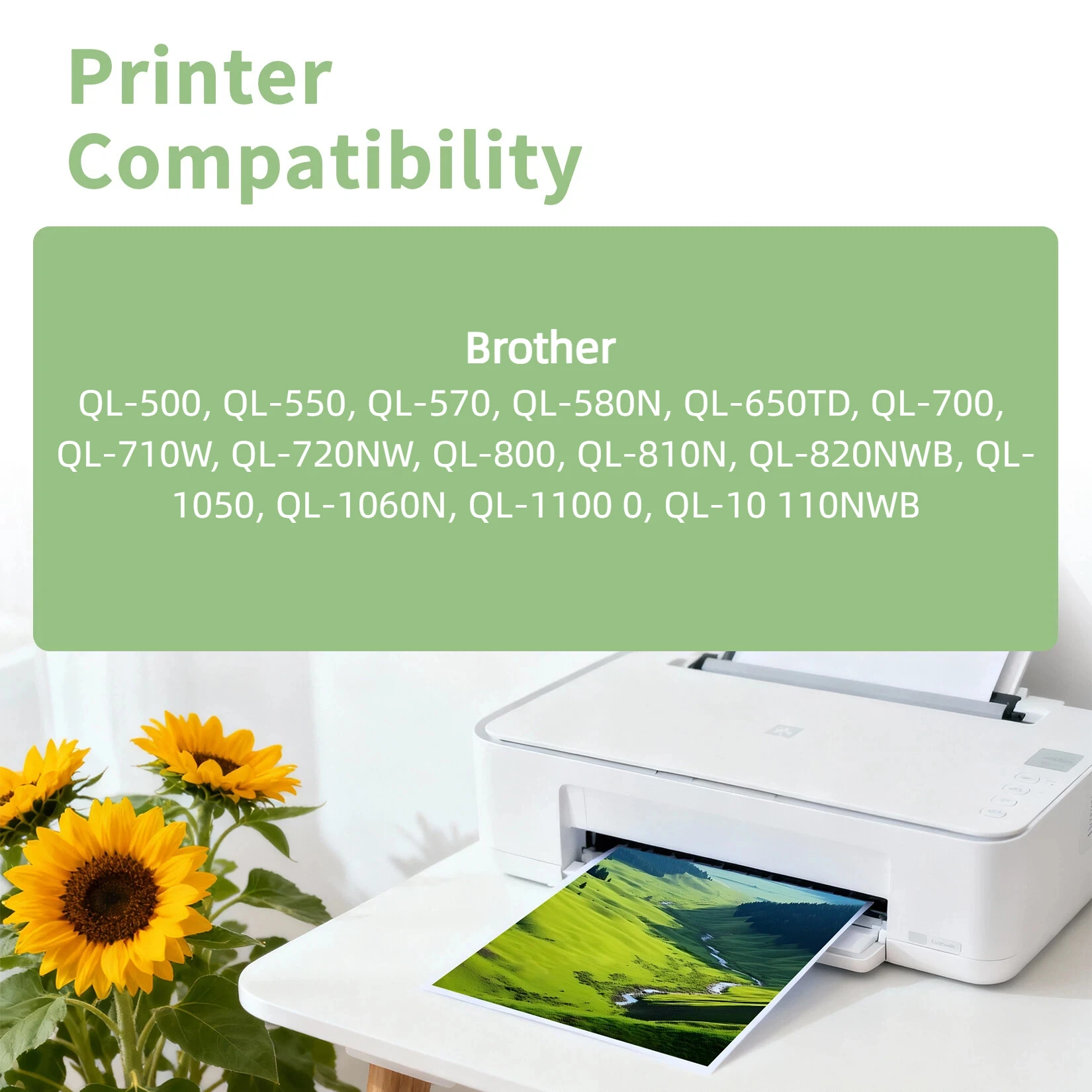 Yowell 5 X DK-11209 (29X62mm, 800 Etiketten) Kompatible Etiketten (Weiß) Kompatibel mit Brother QL-500 QL-570 QL-700 QL-800 QL-810W – Detail 2